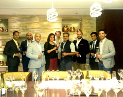Nilesh Singh, Kripal Amanna, Ruma Singh, Heemanshu Ashar, Mohit Nischol, Manu Manikandan, Ajit Balgi at The Happy High Vintage Wine tasting at the Ritz Carlton,Bengaluru